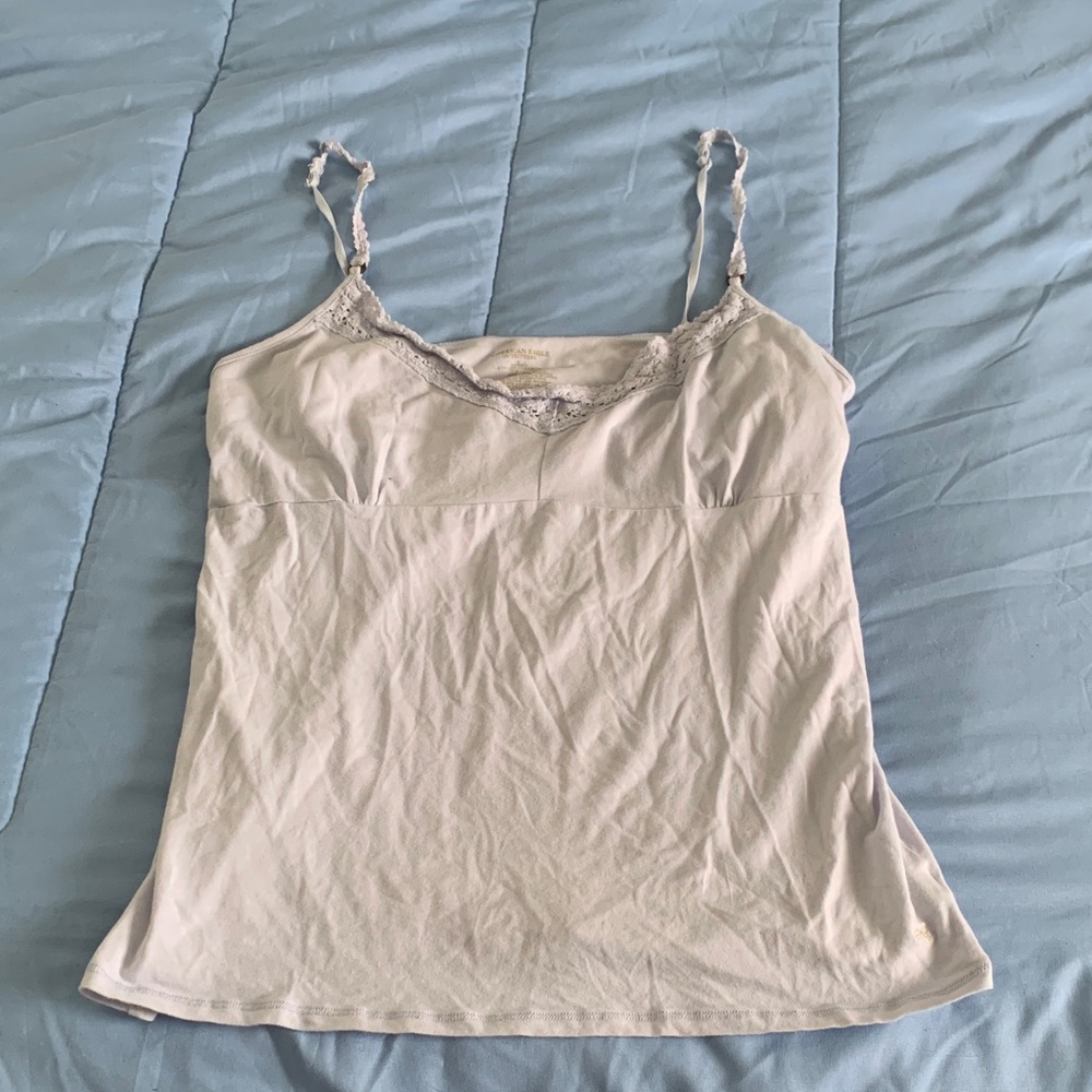 American Eagle Blue Lace Trim Cami Top